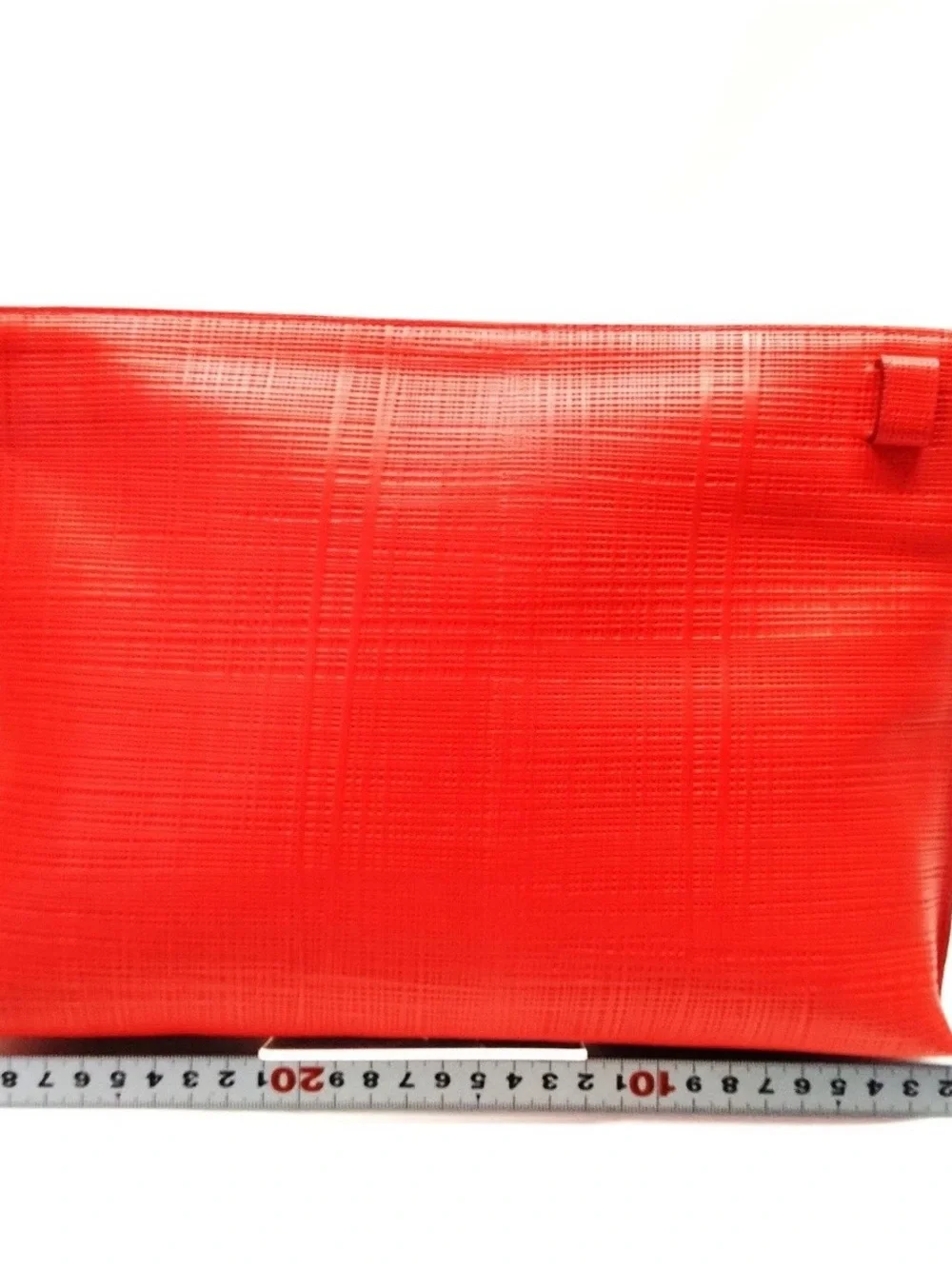 LOEWE Red Leather Zipper Clutch Bag